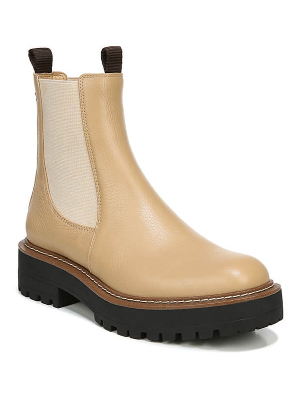 Sam Edelman Laguna Waterproof Chelsea Boots Beige Lug Sole Leather Size 11